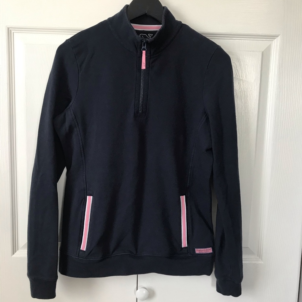 Vineyard Vines Women’s 1/4 Zip  Navy Shirt Medium